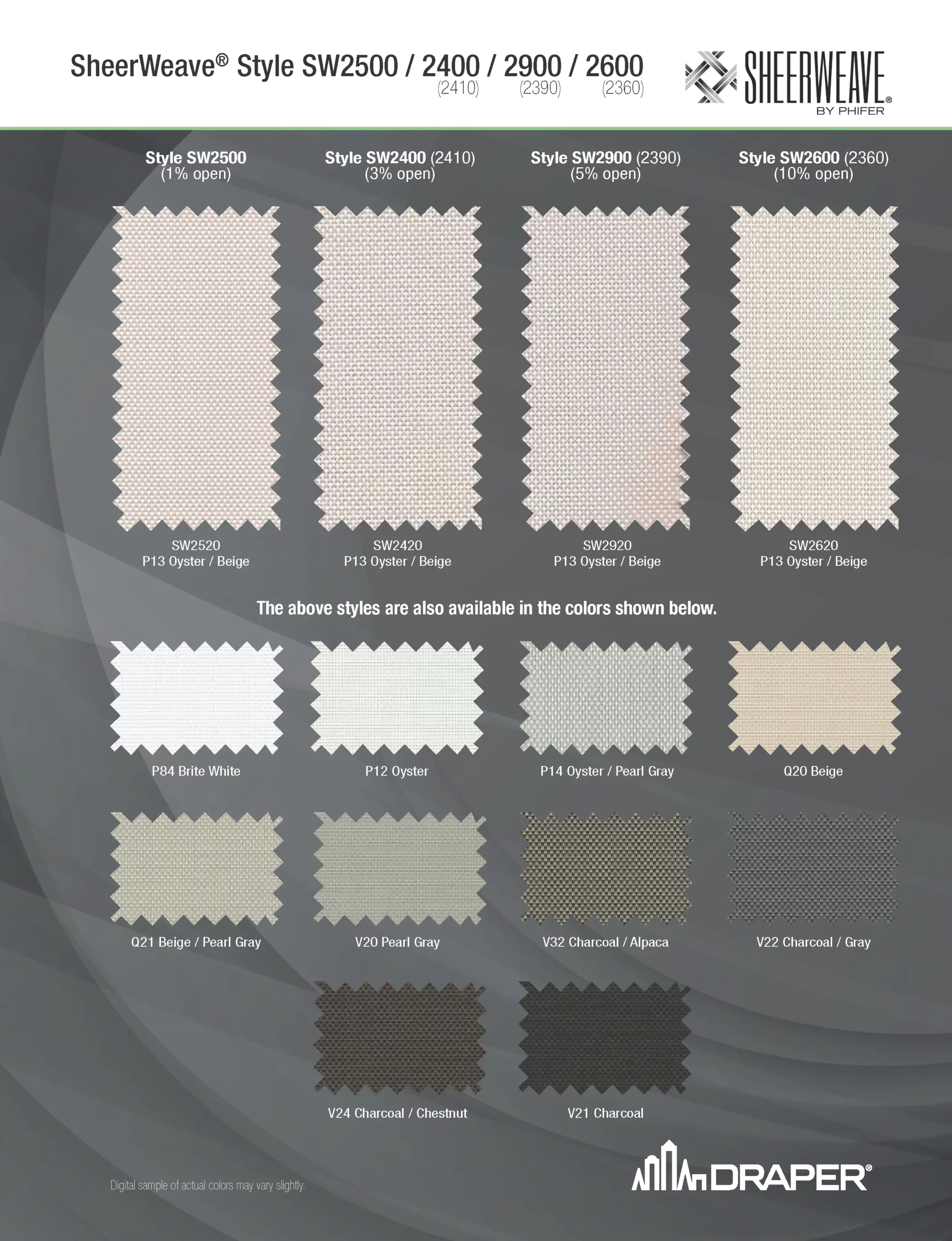 Roller Shade Fabric Family Details :: Draper At Home