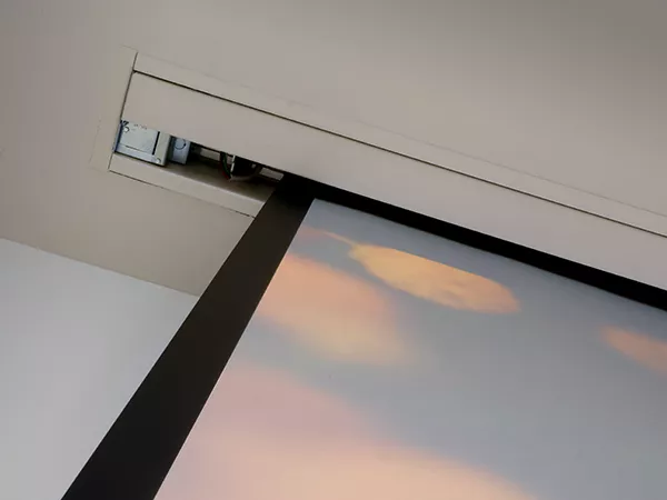 Ceiling-recessed Access E projection screen at Ball State University, Muncie, IN.