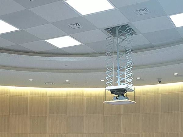 Scissor Lift SL projector lift in a university auditorium.