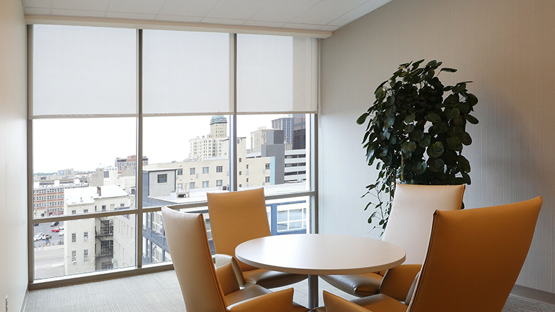 Draper  at Home window shades in a living area