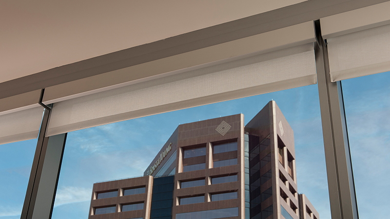 Draper at Home window shades in a bathroom